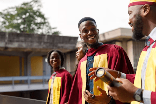 Graduates celebrating their results